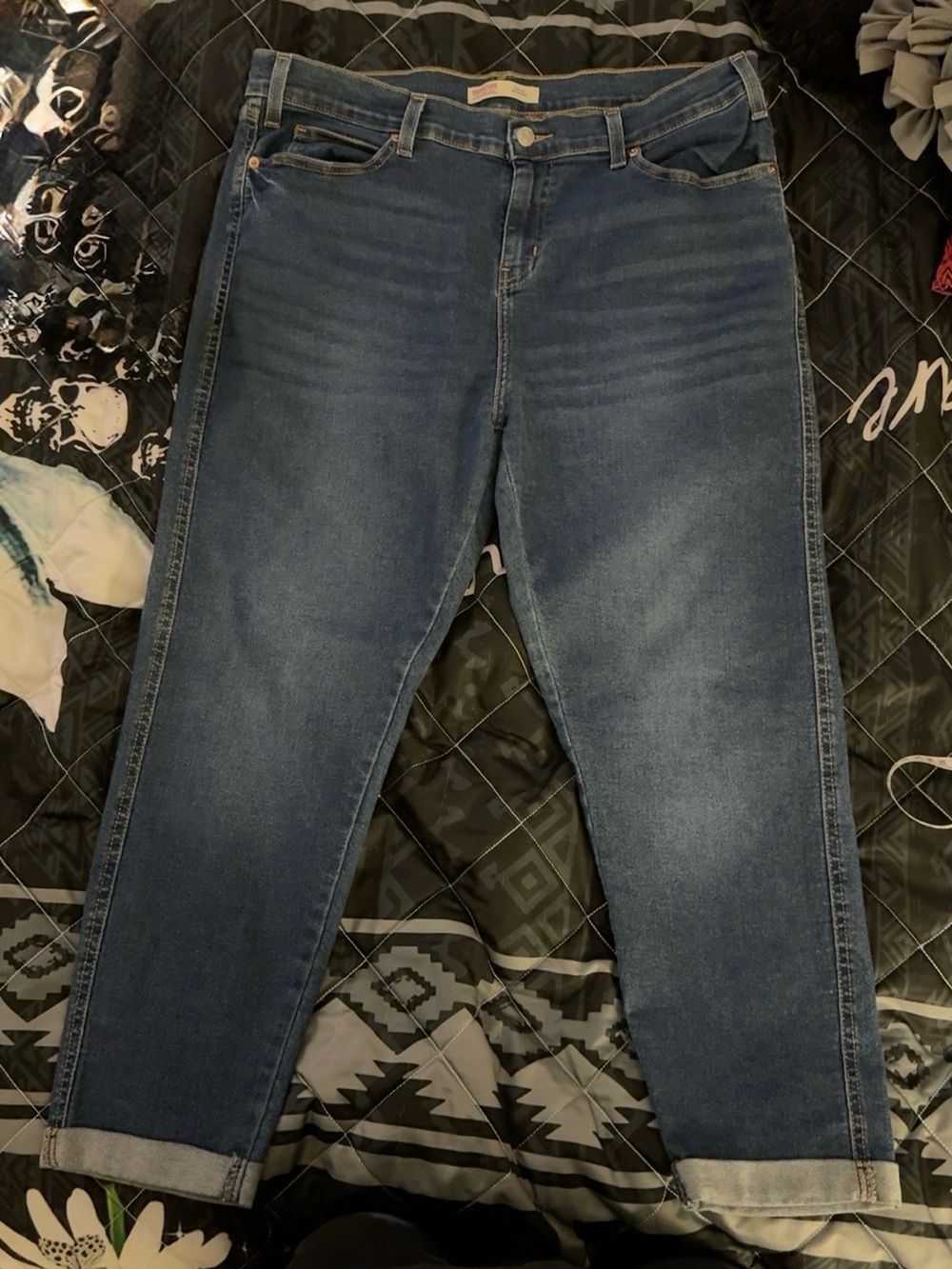 Signature Levi Strauss Heritage Boyfriend Jeans Womens 14 W33 Blue Denim